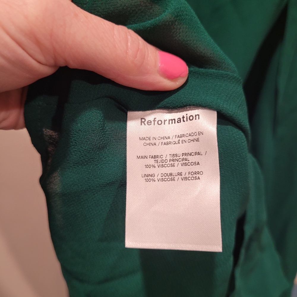 Reformation Emerald Juliette Midi Dress with Slit - Picture 4 of 10